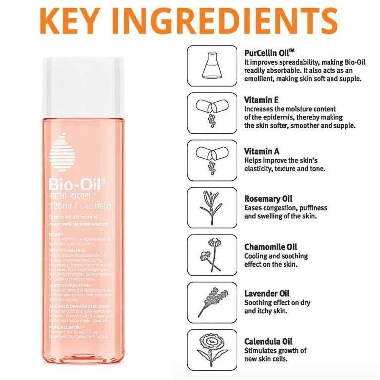 Bio-Oil Skincare Oil Stretch Marks Acne/Pimple Scar/Old/Scars Remover Removal Ageing Skin 200ML