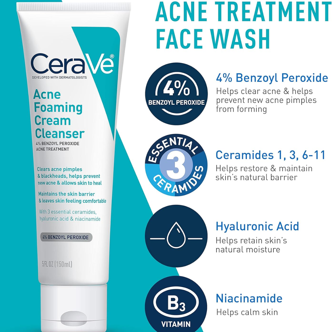 CeraVe Skin Care Set for Acne and Breakouts Treatment
