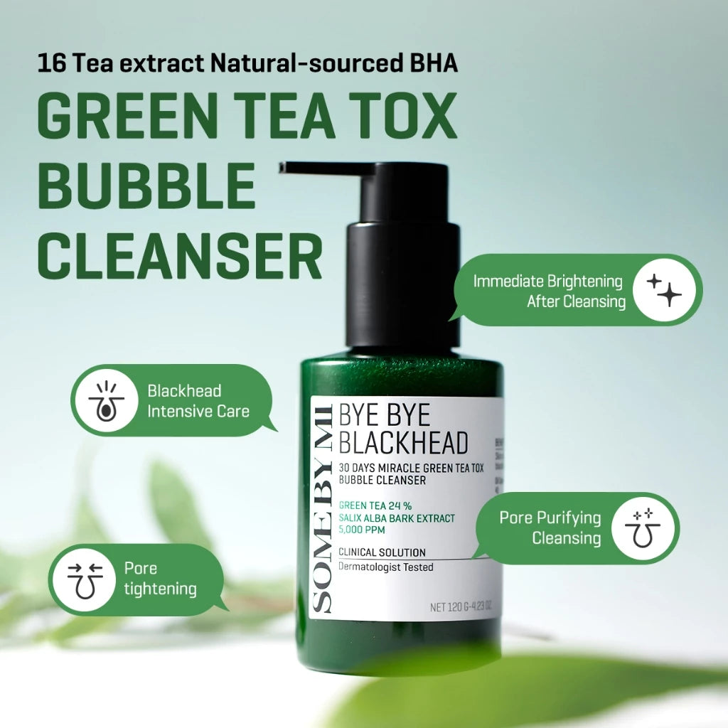 SOME BY MI Bye Bye Blackhead Green Tea Tox Bubble Mask Facial Cleanser