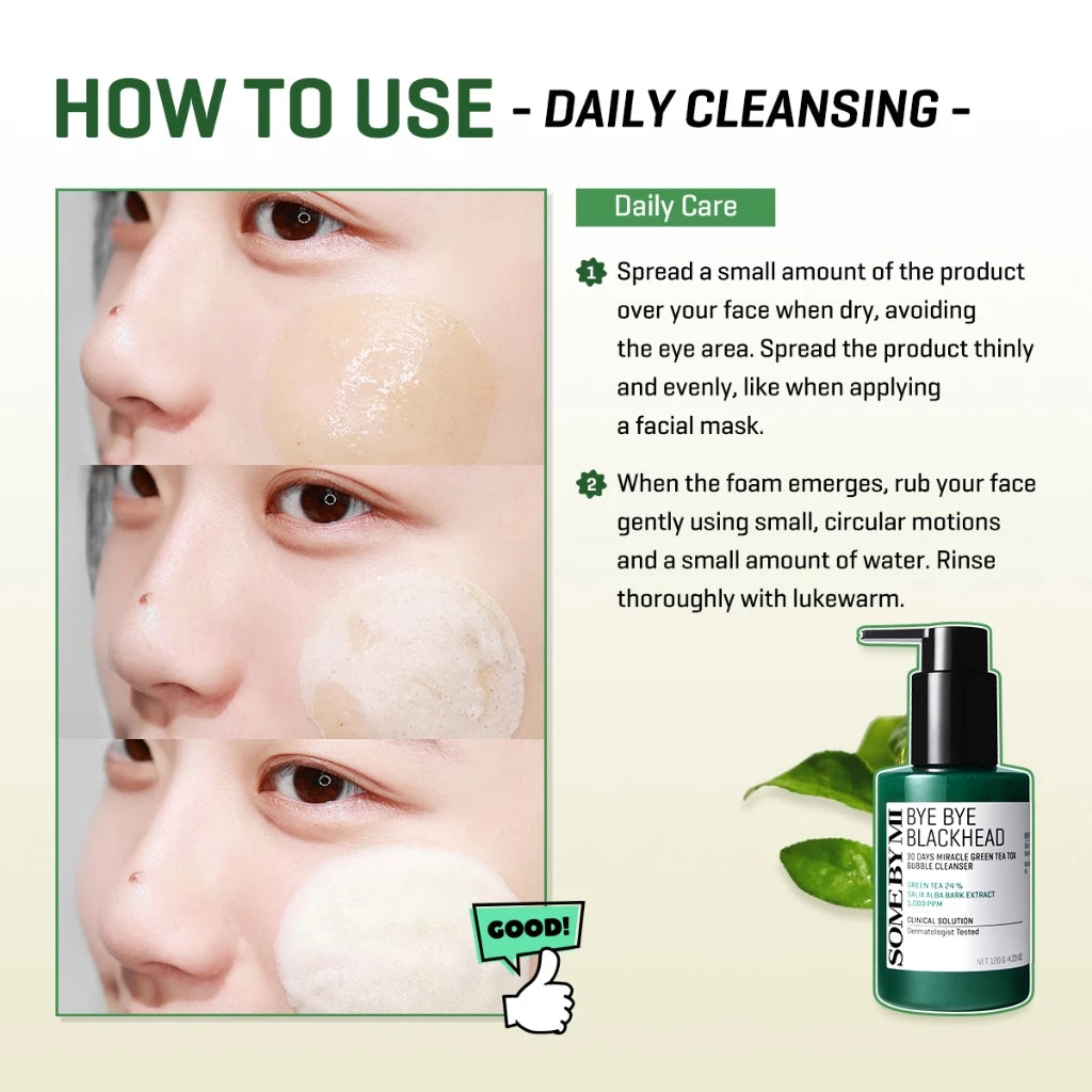 SOME BY MI Bye Bye Blackhead Green Tea Tox Bubble Mask Facial Cleanser