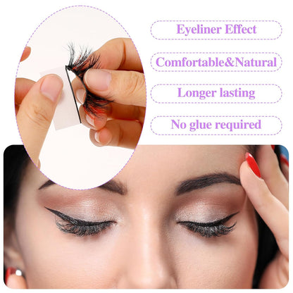 40pcs Self Adhesive Lash Strips For Fake Eyelashes, No Glue Needed, Waterproof, Reusable & Lasting Stickiness