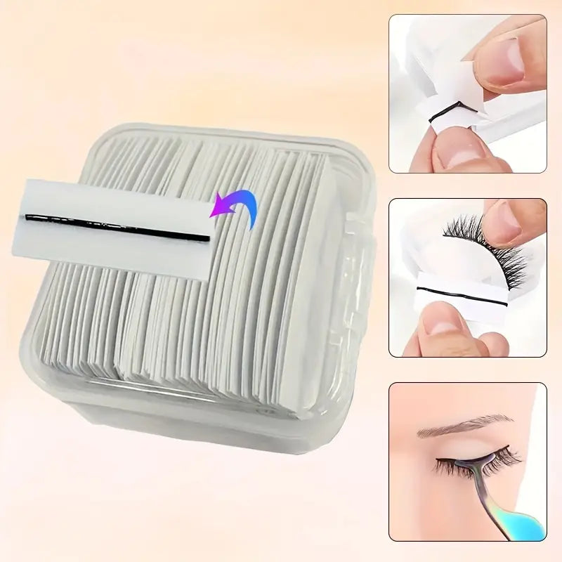 40pcs Self Adhesive Lash Strips For Fake Eyelashes, No Glue Needed, Waterproof, Reusable & Lasting Stickiness