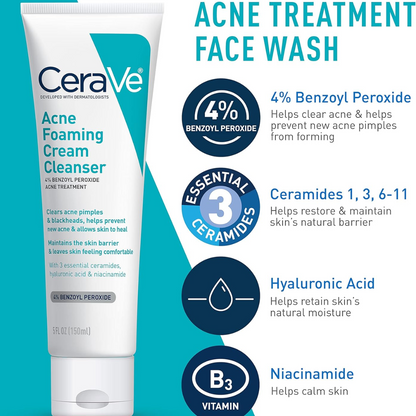 CeraVe Skin Care Set for Acne and Breakouts Treatment