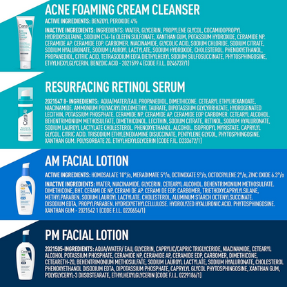 CeraVe Skin Care Set for Acne and Breakouts Treatment