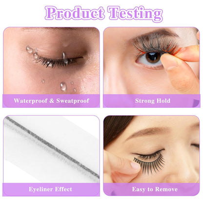 40pcs Self Adhesive Lash Strips For Fake Eyelashes, No Glue Needed, Waterproof, Reusable & Lasting Stickiness