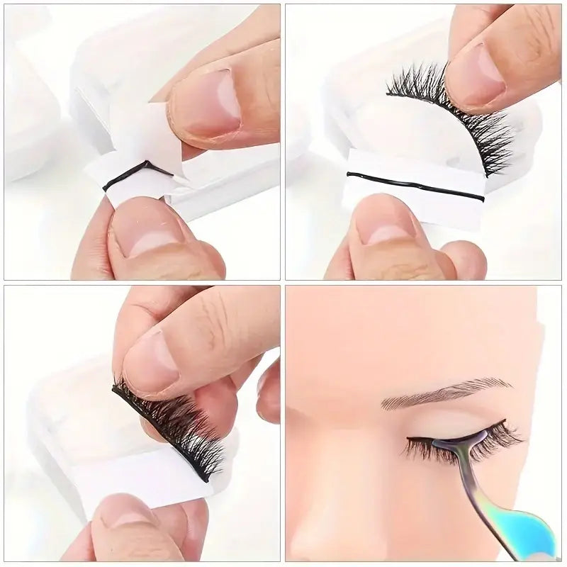 40pcs Self Adhesive Lash Strips For Fake Eyelashes, No Glue Needed, Waterproof, Reusable & Lasting Stickiness