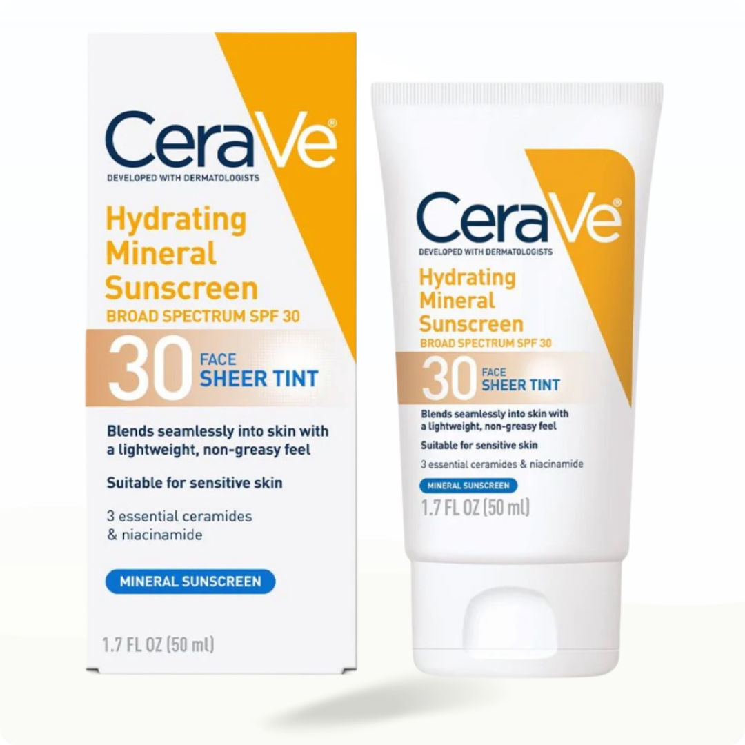 Cerave Hydrating Mineral Sunscreen Spf 30 Face Sheer Tint - Modarak UAE