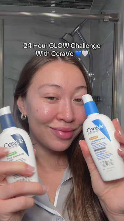 CeraVe Facial Moisturizing Lotion 3 Fl Oz (Pack of 2) AM/PM Bundle